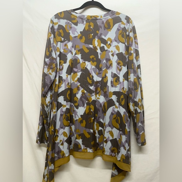 LOGO Lori Goldstein‎ Cardigan Printed Button-Front Knit - Picture 4 of 9